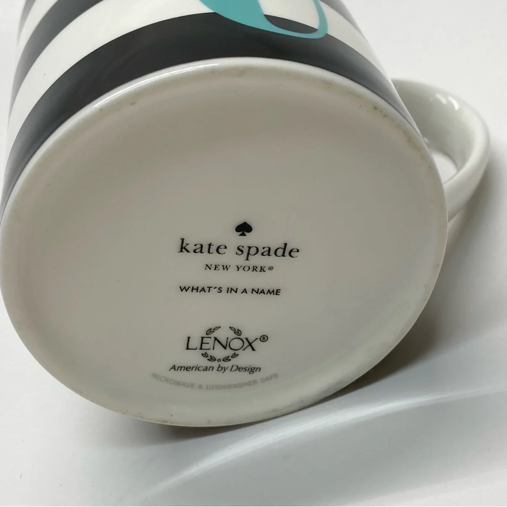 Kate Spade New York Lenox What's in a Name Letter C Mug Coffee/Tea Cup Striped